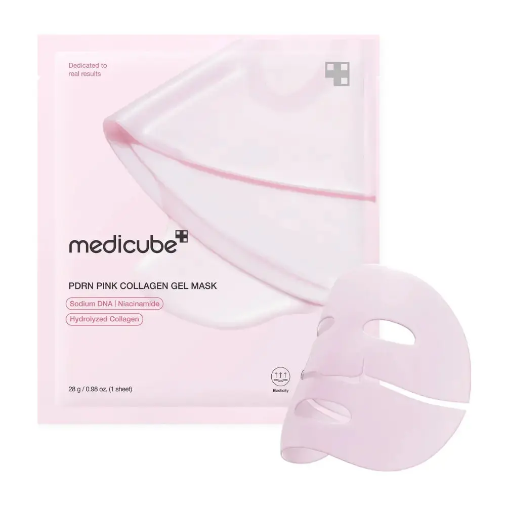 Masque gel collagène rose Medicube PDRN - Hydratation intense réparation cellulaire K-Beauty